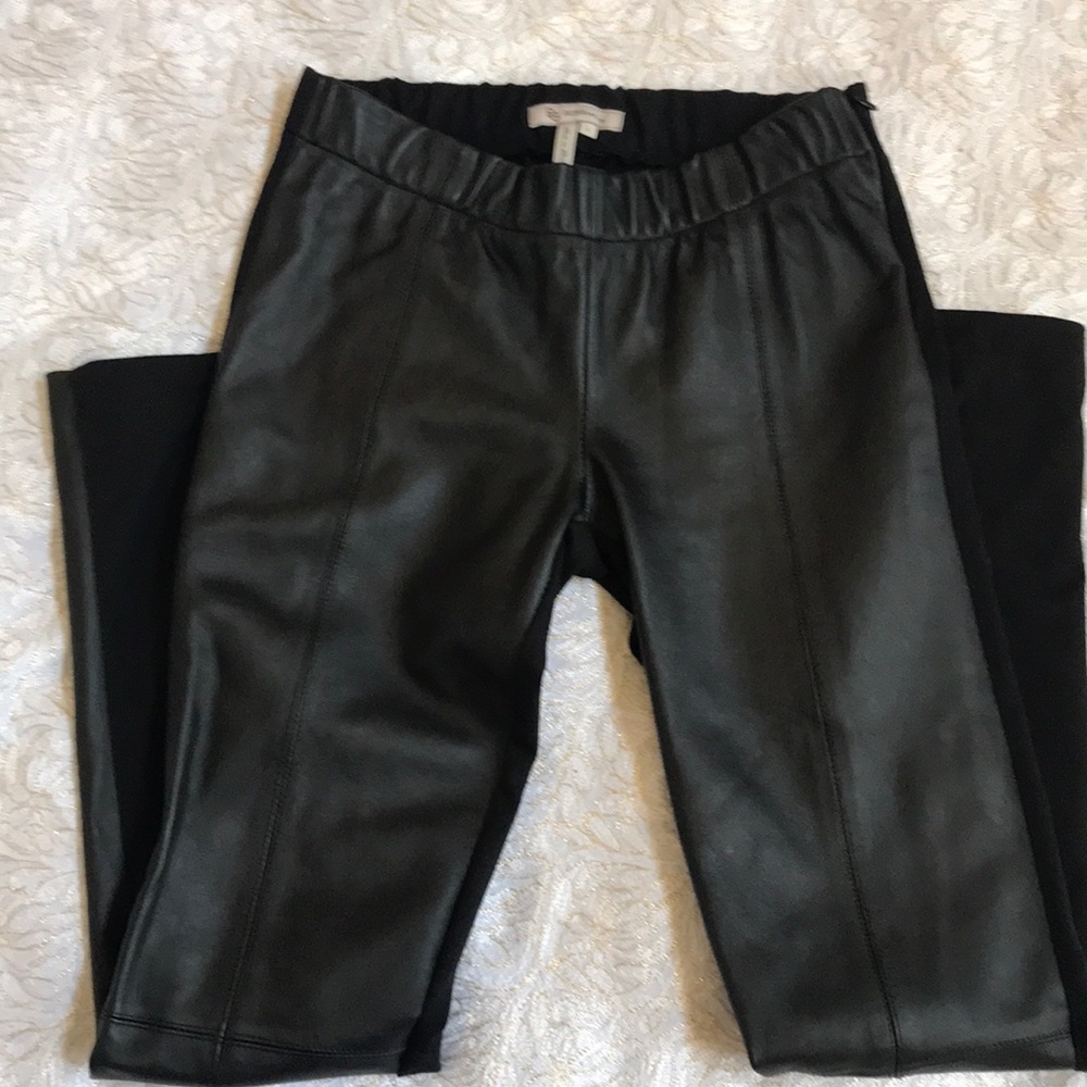 BCBGeneration Black Leather and stretch pants